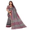 IMTRA FASHION Women Bandhani Style Print Saree Linen Sari with Unstitched Blouse-Grey-BASIRA PURPLE view 1