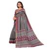 IMTRA FASHION Women Bandhani Style Print Saree Linen Sari with Unstitched Blouse-Grey-BASIRA PURPLE view 2