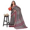 IMTRA FASHION Women Bandhani Style Print Saree Linen Sari with Unstitched Blouse-Grey-BASIRA PURPLE view 3