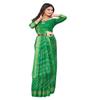 IMTRA FASHION Women's Sari Bandhani Print Linen Saree with Unstitched Blouse-Green-JETPURI GREEN view 2
