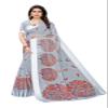 IMTRA FASHION Saree for Women Linen Printed Sari with Unstitched Blouse Piece-Grey-PARINDA GREY view 1