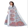 IMTRA FASHION Saree for Women Linen Printed Sari with Unstitched Blouse Piece-Grey-PARINDA GREY view 2