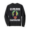 Cat-ching dreams under the Halloween Moon, whiskers Sweatshirt view 1