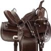 Western Horse Pleasure Saddle - Genuine Leather 10" 11" 12" 13" 14" 15" 16" 17" 18" with Matching Tack Set Headstall Breast Collar Reins (Style 05, 12" Seat) view 2