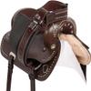 Western Horse Pleasure Saddle - Genuine Leather 10" 11" 12" 13" 14" 15" 16" 17" 18" with Matching Tack Set Headstall Breast Collar Reins (Style 05, 12" Seat) view 3