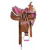 Western Horse Pleasure Saddle - Genuine Leather 10" 11" 12" 13" 14" 15" 16" 17" 18" with Matching Tack Set Headstall Breast Collar Reins (Style 10, 12" Seat) view 1