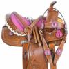 Western Horse Pleasure Saddle - Genuine Leather 10" 11" 12" 13" 14" 15" 16" 17" 18" with Matching Tack Set Headstall Breast Collar Reins (Style 10, 12" Seat) view 2