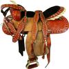 Western Horse Pleasure Saddle - Genuine Leather 10" 11" 12" 13" 14" 15" 16" 17" 18" with Matching Tack Set Headstall Breast Collar Reins (Style 11, 12" Seat) view 1