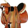 Western Horse Pleasure Saddle - Genuine Leather 10" 11" 12" 13" 14" 15" 16" 17" 18" with Matching Tack Set Headstall Breast Collar Reins (Style 11, 12" Seat) view 2