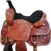 Western Horse Pleasure Saddle - Genuine Leather 10" 11" 12" 13" 14" 15" 16" 17" 18" with Matching Tack Set Headstall Breast Collar Reins (Style 07, 15" Seat) view 2