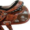 Western Horse Pleasure Saddle - Genuine Leather 10" 11" 12" 13" 14" 15" 16" 17" 18" with Matching Tack Set Headstall Breast Collar Reins (Style 08, 12" Seat) view 4