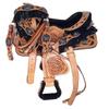 Western Horse Pleasure Saddle - Genuine Leather 10" 11" 12" 13" 14" 15" 16" 17" 18" with Matching Tack Set Headstall Breast Collar Reins (Style 12, 12" Seat) view 1
