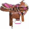 Western Horse Pleasure Saddle - Genuine Leather 10" 11" 12" 13" 14" 15" 16" 17" 18" with Matching Tack Set Headstall Breast Collar Reins (Style 10, 16" Seat) view 1