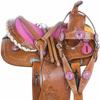 Western Horse Pleasure Saddle - Genuine Leather 10" 11" 12" 13" 14" 15" 16" 17" 18" with Matching Tack Set Headstall Breast Collar Reins (Style 10, 16" Seat) view 2