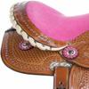 Western Horse Pleasure Saddle - Genuine Leather 10" 11" 12" 13" 14" 15" 16" 17" 18" with Matching Tack Set Headstall Breast Collar Reins (Style 10, 16" Seat) view 3