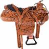 Western Horse Pleasure Saddle - Genuine Leather 10" 11" 12" 13" 14" 15" 16" 17" 18" with Matching Tack Set Headstall Breast Collar Reins (Style 09, 12" Seat) view 2