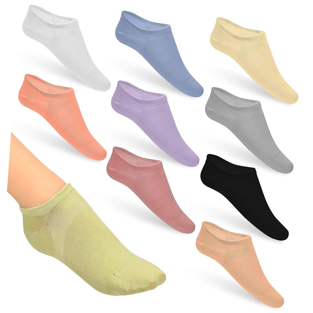 CHILDWEET 12pairs Women Low Cut Cotton Socks Sweat Breathable Seamless Design for Running Cushioned Heel to Prevent Slipping