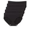 Amazon Essentials Women's Standard Full Coverage, 5 Pack Black Low Rise Hipster, X-Large view 3