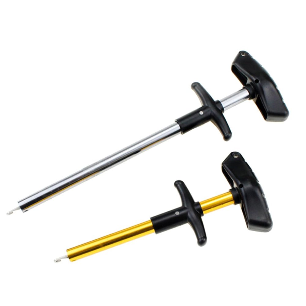 INOOMP Portable Fishing Hook Detacher Tool T-Type Aluminum Extractor for Freshwater Saltwater One-Handed Operation Random Color