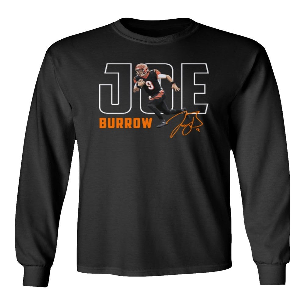 superhotapparel Football Star Player Cincinnati Quarterback Burrow Long Sleeve T-Shirt (Black, XX-Large)