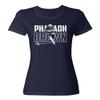 superhotapparel Football Star Player New England Tight End Brown Ladies' Crewneck T-Shirt (Navy, Large) view 1
