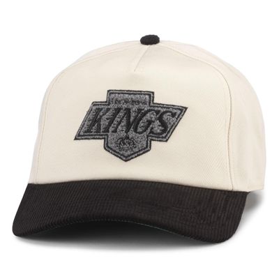 AMERICAN NEEDLE LA Kings Officially Licensed NHL Burnett Adjustable Snapback Baseball Hat, Cream/Black (23020A-LAK-CRBK)