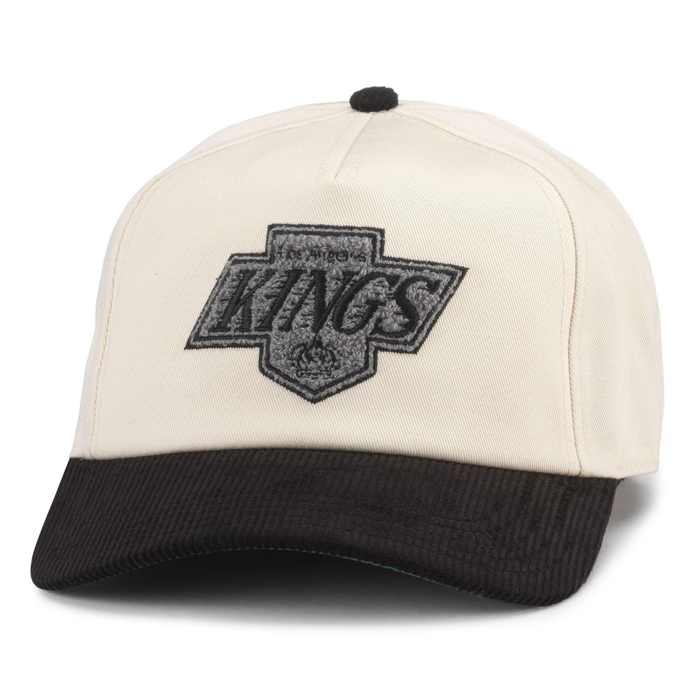 AMERICAN NEEDLE LA Kings Officially Licensed NHL Burnett Adjustable Snapback Baseball Hat, Cream/Black (23020A-LAK-CRBK)