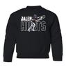 superhotapparel Football Star Player Philadelphia Quarterback Hurts Youth Crewneck Sweatshirt (Black, Youth Small) view 1