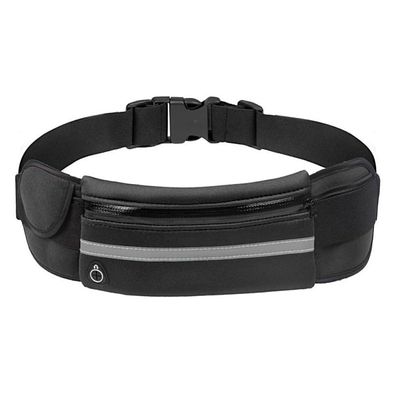 Fanny Pack with Water Bottle Holder, Outdoor Sports Fanny Pack, Fitness Running Waist Pack, Waterproof Anti-Theft Mobile Phone Fanny Pack, Gym Cycling Accessories Bag (Black)