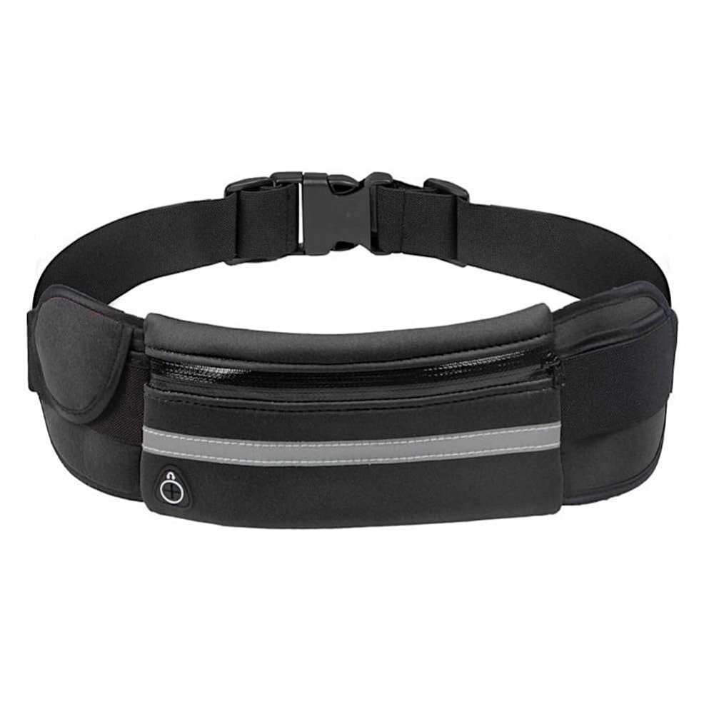 Fanny Pack with Water Bottle Holder, Outdoor Sports Fanny Pack, Fitness Running Waist Pack, Waterproof Anti-Theft Mobile Phone Fanny Pack, Gym Cycling Accessories Bag (Black)