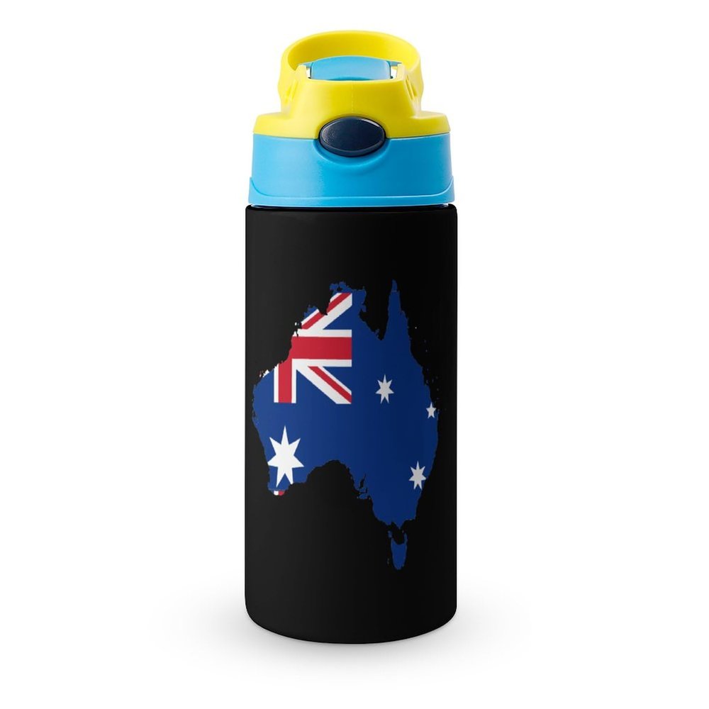 Australia Flag Map Stainless Steel Water Bottle Fitness Sports Bottle for Office Outdoor Blue-Color