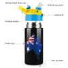 Australia Flag Map Stainless Steel Water Bottle Fitness Sports Bottle for Office Outdoor Blue-Color view 3