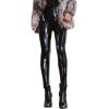Women Pencil Pants Women's Faux Leather High Waist Shinny Slim Trousers for Nightclub Solid Multicolor L view 1