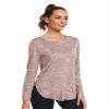 Absttith Women's Long Sleeve Workout Shirts Athletic Loose Fit Tops Quick Dry Gym Soprt Tee Active Wear Brown Large view 3