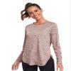 Absttith Women's Long Sleeve Workout Shirts Athletic Safari Tops Quick Dry Gym Soprt Tee Side Split Brown Medium view 2