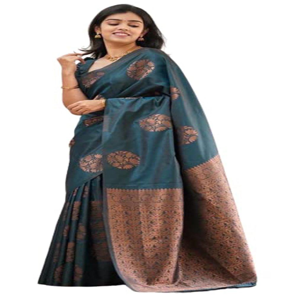 IMTRA FASHION Saree for Women Banarasi Jacquard Sari with Unstitched Blouse Piece