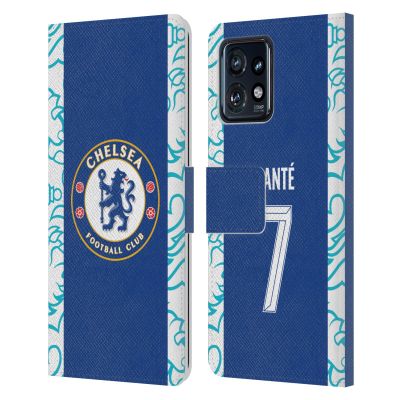 Head Case Designs Officially Licensed Chelsea Football Club N'Golo Kant 2022/23 Players Home Kit Leather Book Flip Case Cover Compatible with Motorola Moto Edge 40 Pro