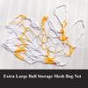 Extra Large Ball Storage Mesh Bag Net for Kids Sports Basketball Football Holding Soccer Volleyball Playground Balls Carrying, Heavy Duty Nylon, 31" Inches Long, Yellow and White view 2