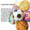 Extra Large Ball Storage Mesh Bag Net for Kids Sports Basketball Football Holding Soccer Volleyball Playground Balls Carrying, Heavy Duty Nylon, 31" Inches Long, Yellow and White view 3
