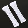 JOMOCARE White Long Fishnet Fingerless Gloves 80s Theme Party with Rhinestones Mesh Gloves for Women Girls Cosplay, Performance. (White) view 3