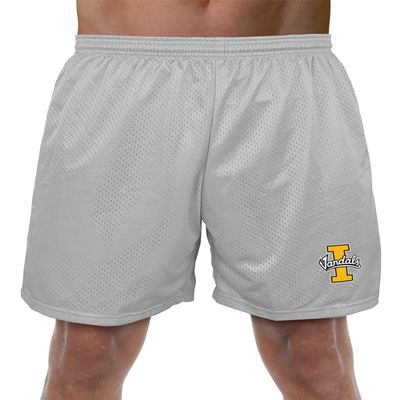 University of Idaho Primary Mark Men's Adult Athletic Gym Shorts 7" Inseam, Silver, 2X-Large