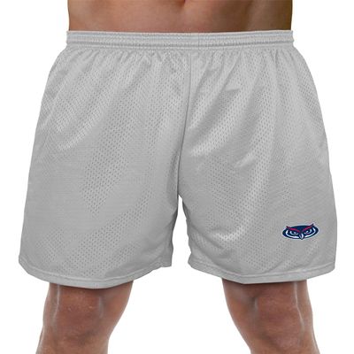 Florida Atlantic University Primary Mark Men's Adult Athletic Gym Shorts 7" Inseam, Silver, Medium