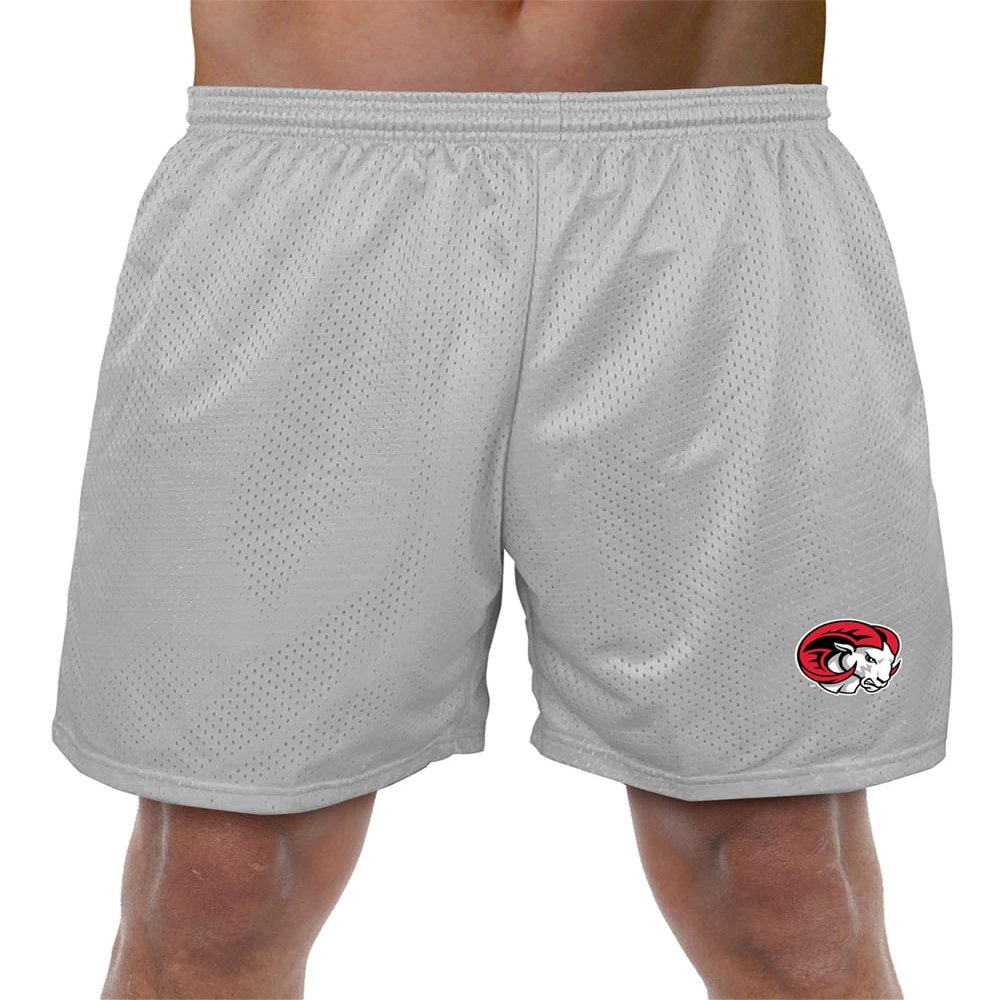 Campus Lab Winston-Salem State University Primary Mark Men's Adult Athletic Gym Shorts 7" Inseam, Silver, 2X-Large