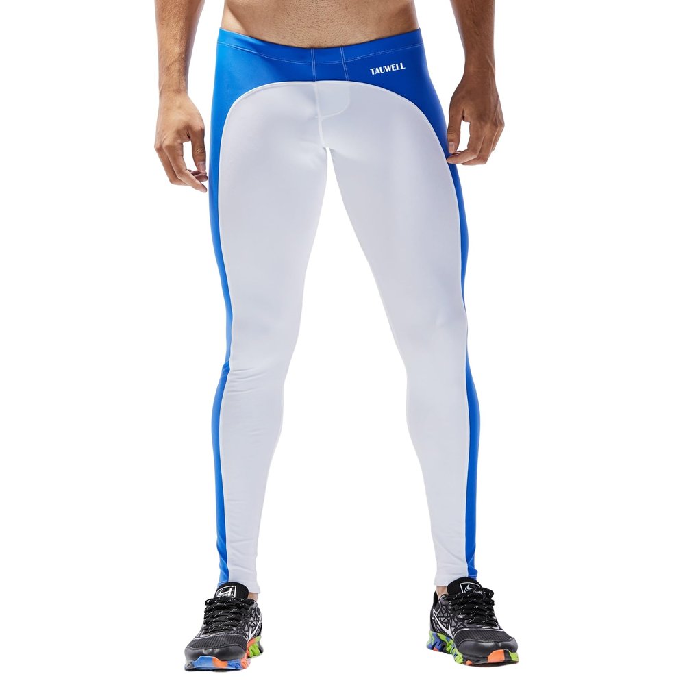 BreakEgg Men's CompressionLeggings Mens Sports Workout Running Tights Pants Cool Dry Active Yoga Leggings Pants (Medium,TW-8602-White)