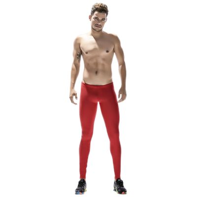 BreakEgg Men's CompressionLeggings Mens Sports Workout Running Tights Pants Cool Dry Active Yoga Leggings Pants (Medium,TW-70613-Red)