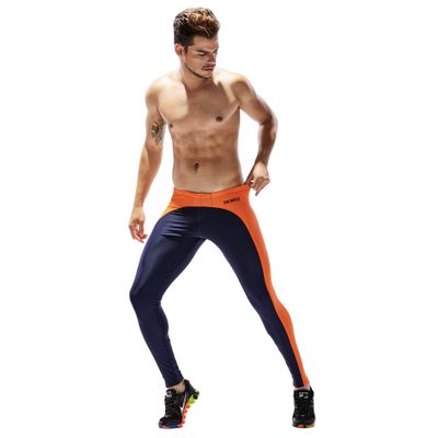 BreakEgg Men's CompressionLeggings Mens Sports Workout Running Tights Pants Cool Dry Active Yoga Leggings Pants (Medium,TW-8602-Dark Blue)