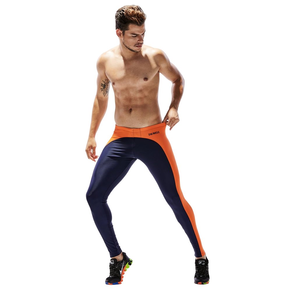 BreakEgg Men's CompressionLeggings Mens Sports Workout Running Tights Pants Cool Dry Active Yoga Leggings Pants (Medium,TW-8602-Dark Blue)