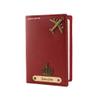 AICA Personalised Name & Charm Leather Passport Cover Holder for Men & Women, Wine, Full, Classic