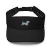 Dachshund Visor, Cute Dachshund, Embroidered Unisex Visor hat, Dachshund Gifts, Design 2. Black view 1