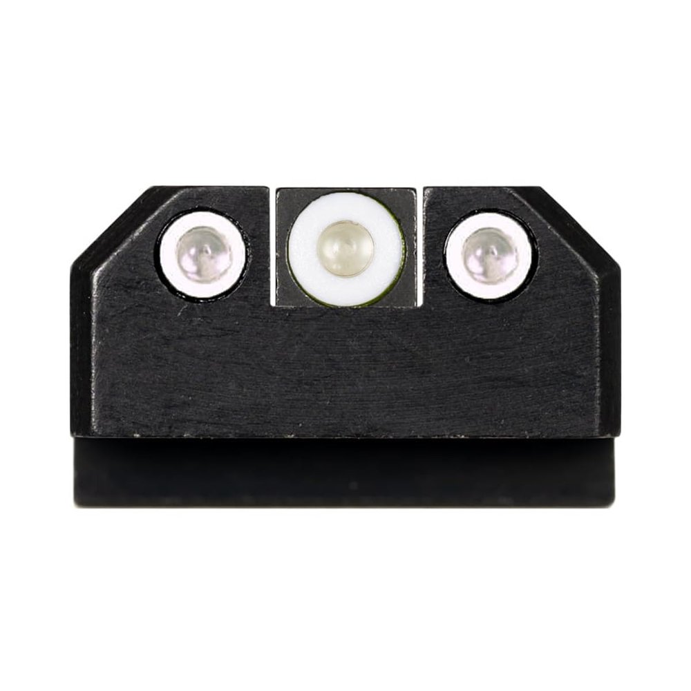 Night Fision Standard Height Perfect Dot Tritium Night Sight Set Compatible with Canik Mete SF & TP9 - White Front, White Rear Rings